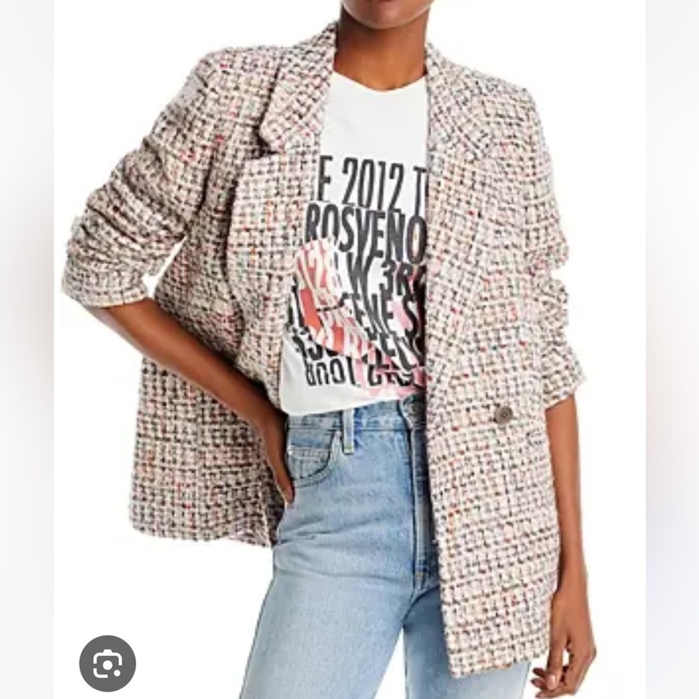 Anine Bing Diana Tweed Blazer Lavender Size Small NEW RARE - Picture 2 of 16